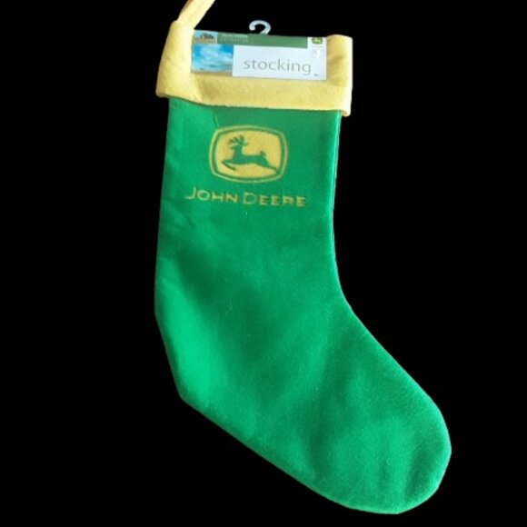*NEW* Green "JOHN DEERE" Christmas Stocking - Picture 1 of 3